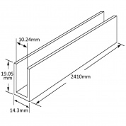 Shower U-Channel for 8 - 10mm Glass