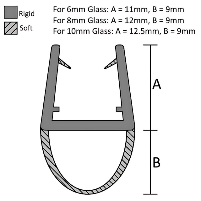 Glass to Wall / Floor Sealing Strips with Bubble Seal