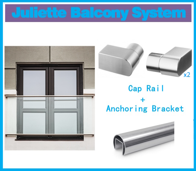 Easy Glass Cap Rails & Brackets Balcony Kit