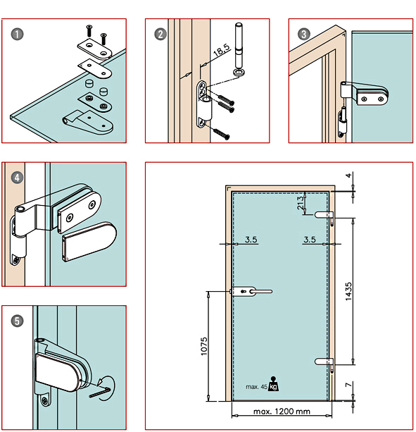 Glass Door Hinge KerolHardware.co.uk
