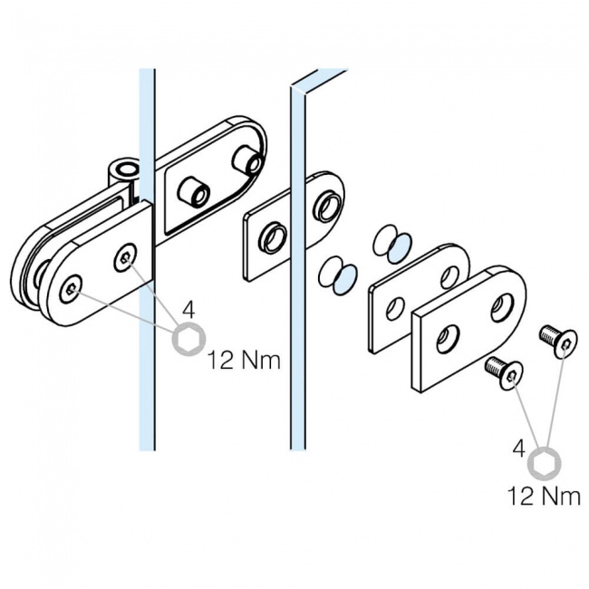 180° GlasstoGlass BiFolding Door Hinge