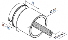 50mm Glass Holder with Stand-off Spacer