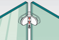 90 Degree Glass-to-Glass Corner Connector