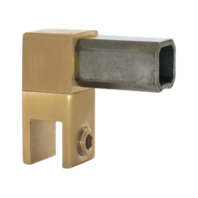 Glass Bracket for Square Shower Screen Reinforcement Bar - Matt Brass Finish