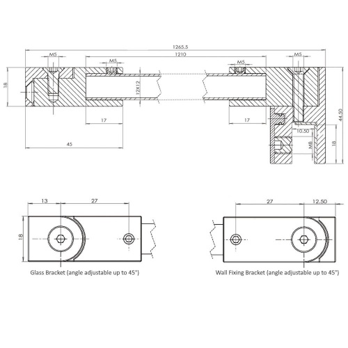 Shower Reinforcement Bar Stabiliser Bars Shower Screen Bracing Bar