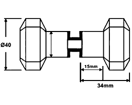 Back-to-Back Glass Door Knob