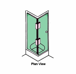 Contemporary Style 90 Glass-to-Glass Shower Door Hinge