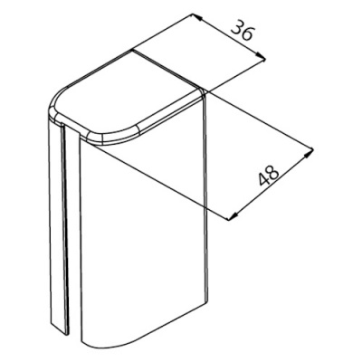 End Cap for Deep Wall Profile  (WPF528)