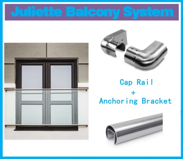 Easy Glass Cap Rails & Brackets Balcony Kit