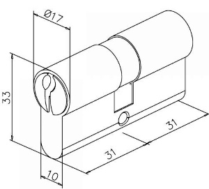Euro Profile Cylinder for GF22  / GF23 / GF337 Door Lock