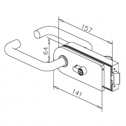Glass Door Lock for Bathroom & Toilet with Handle & Indicator