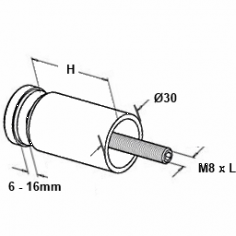 30mm Glass Holder with Stand-off Spacer