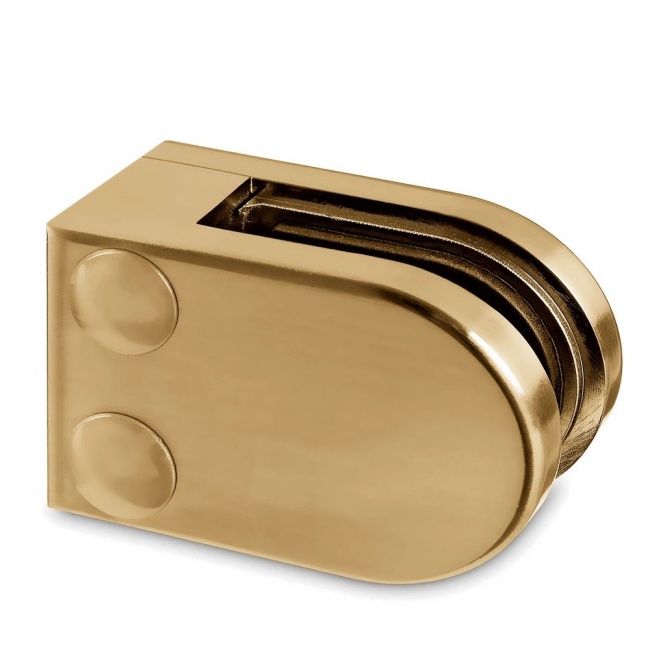 'D' Shaped Glass Clamp with Flat Base Zintec