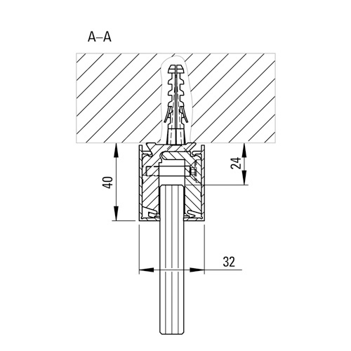 Glazing U-channel Profile with Built-in Clamping System - L=3000mm