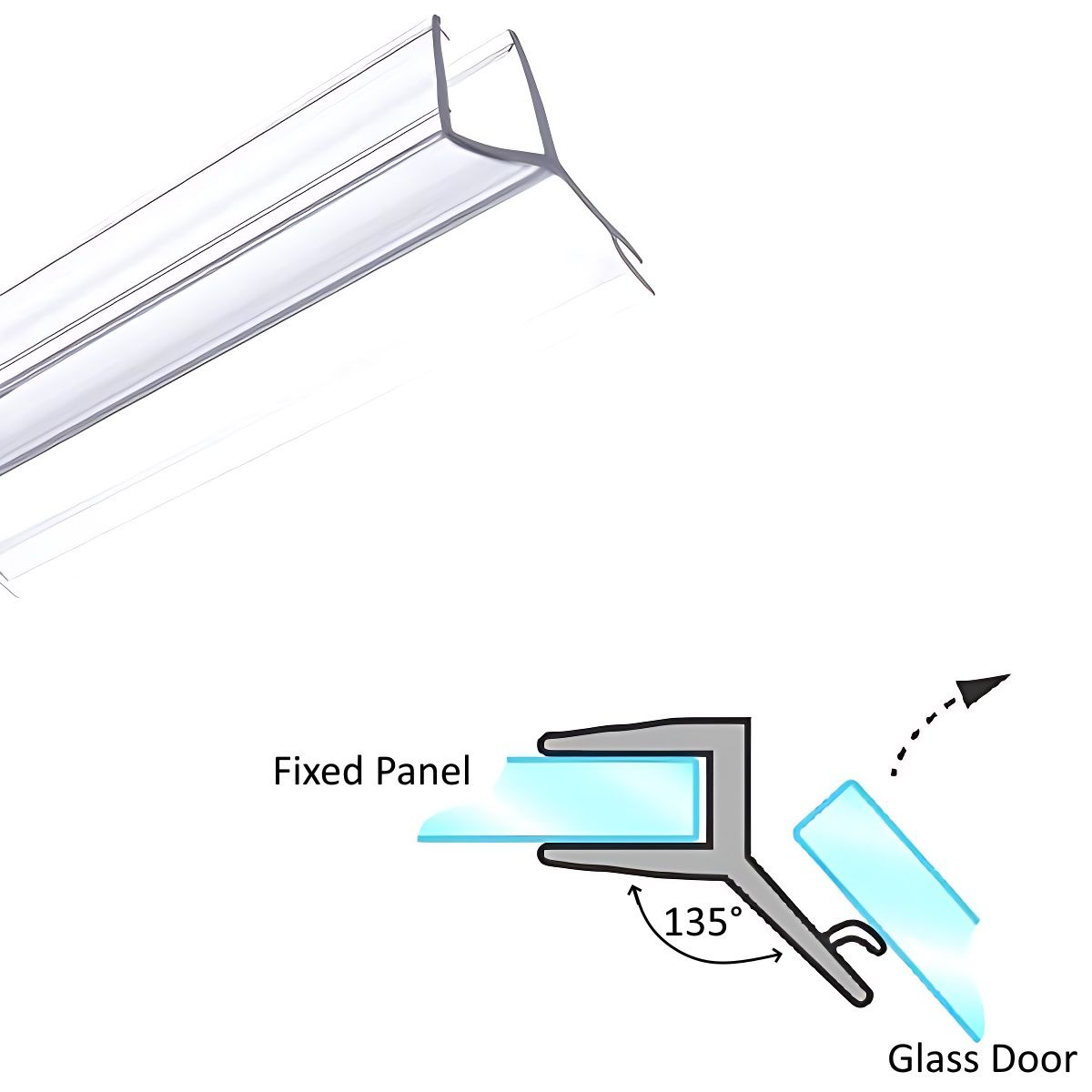 135° Glass to Glass Sealing Strip