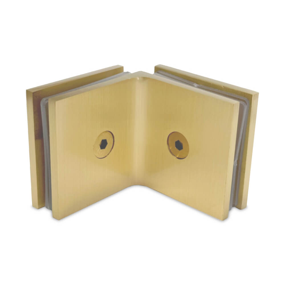Shower Screen Brackets in Satin Brass