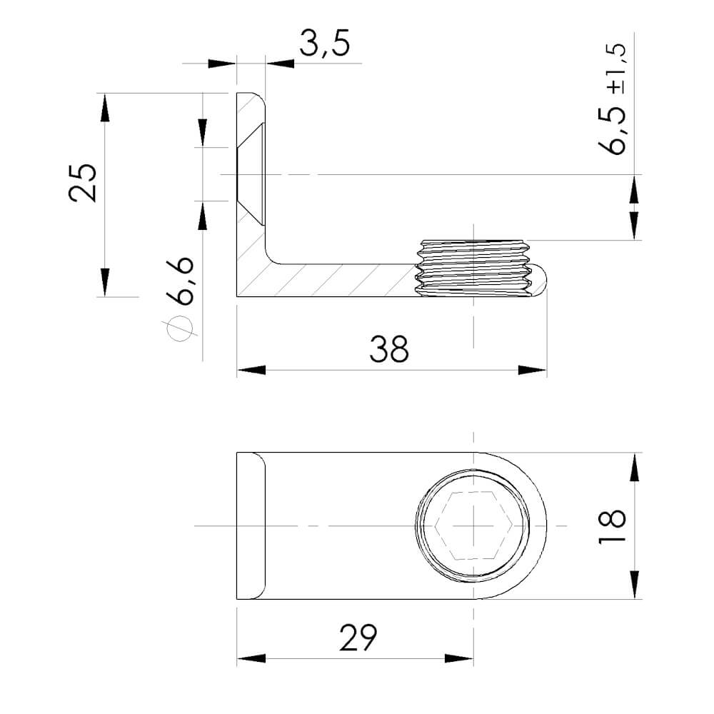 Stainless Steel Retention Bracket to Prevent Glass Slippage