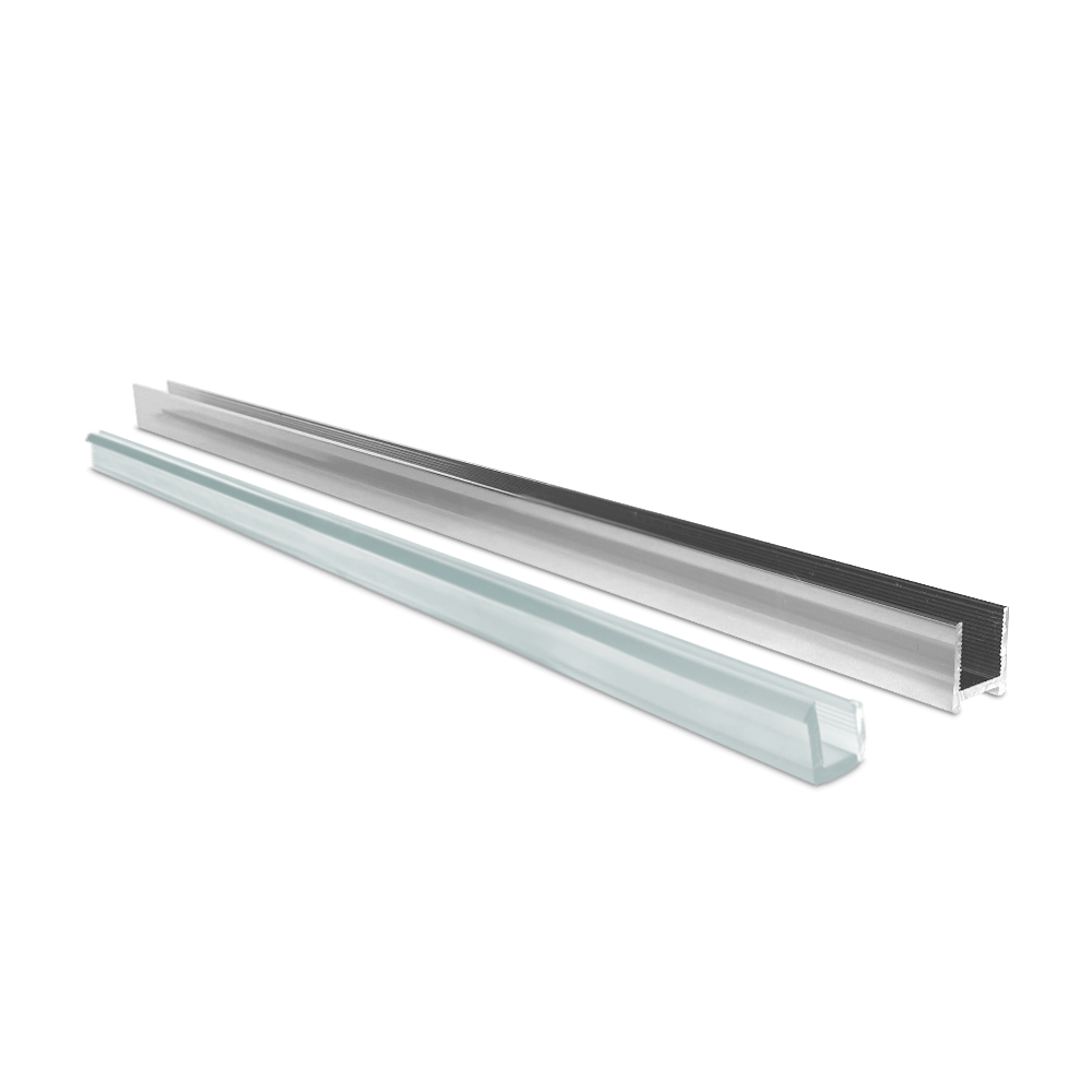 Shower UChannels with Insert for 8 or 10mm Glass