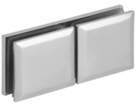 In-line Square Glass Clip with Bevelled Edge