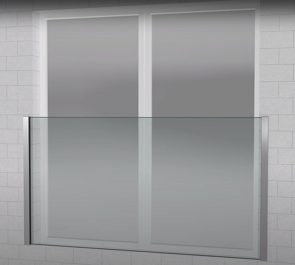 Juliet Balcony Profiles (H=1100mm) for Glass 12 - 21.52mm