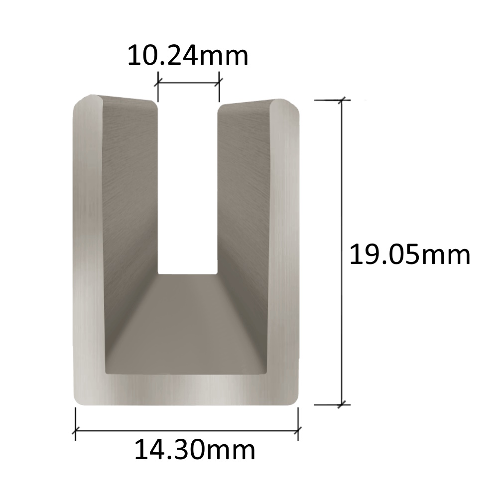 Shower UChannel for 8 10mm Glass