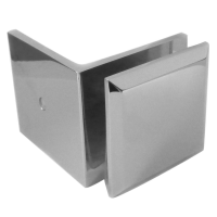 Square Wall to Glass Clip with Offset Fixing Plate (Grade B - Electroplating Defect)