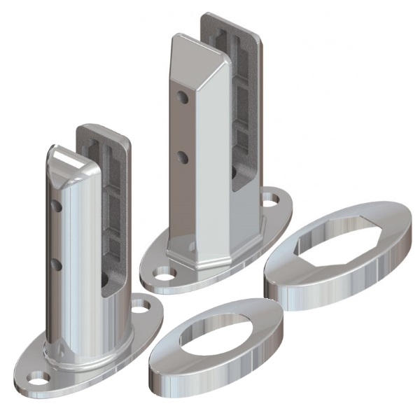 Stainless Steel Floor Support Clamp for 10mm - 21.52mm Glass