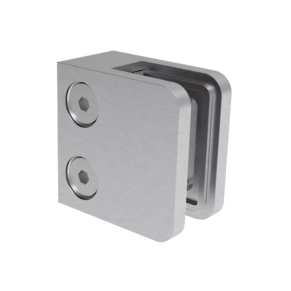 Small Square Glass Clamp with Flat Base
