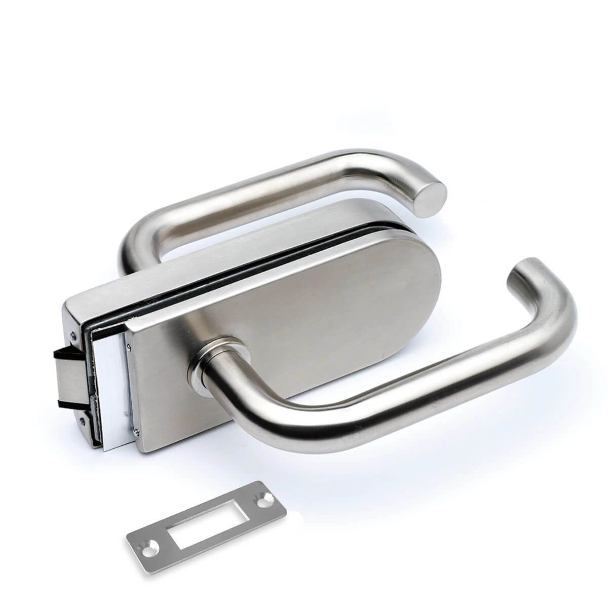 Stainless Steel Glass Door Latch with Lever Handles WalltoGlass