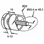 30mm Glass Adapter with Round Back