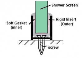 Shower U-Channels with Insert for 8 or 10mm Glass