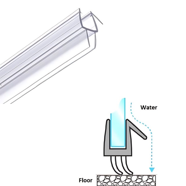 Glass to Floor Sealing Strips with Central Lips