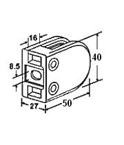 Small 'D' Shaped Glass Clamp with Flat Base - Interior Use