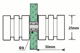 Square Shower Door Knobs with Perimeter Indentations