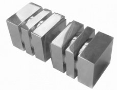 Square Shower Door Knobs with Perimeter Indentations