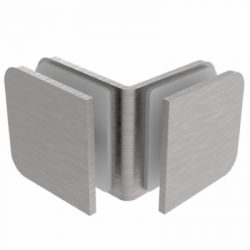 Square Glass Clip - Satin Stainless Steel