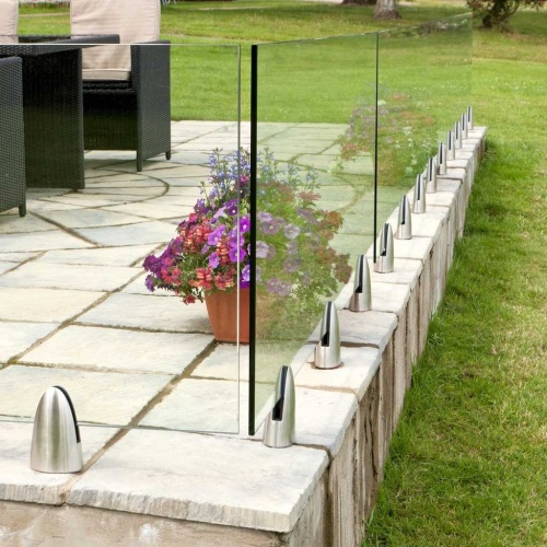 Glass Floor Support Clamp - Contemporary Style