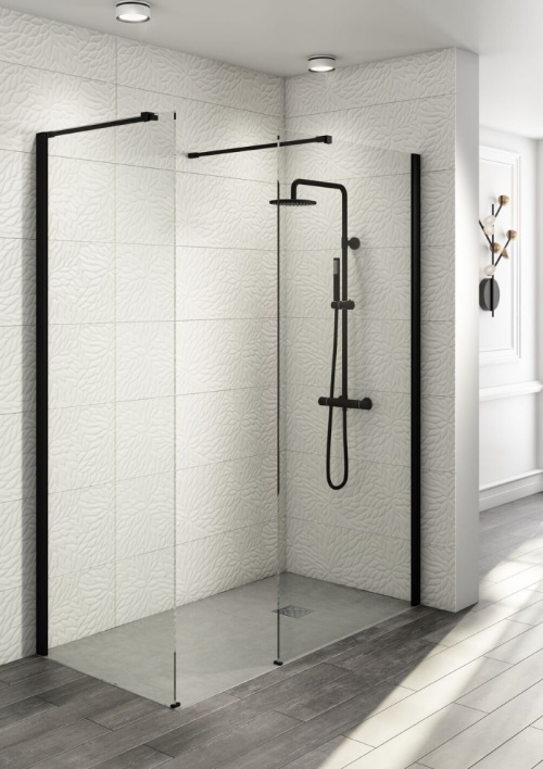 Wetroom Shower Screen Profile Kit (Wall Profile + Square Support Arm + Floor Support)