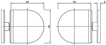 Stainless Steel Glass Clip Dimensions