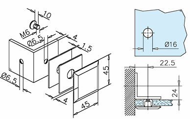 Stainless Steel Wall-to-Glass Bracket