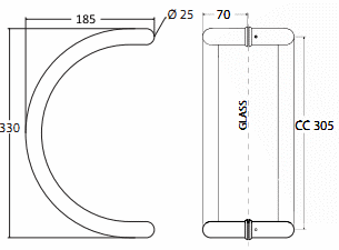 Curved Pull Handles for Glass Door
