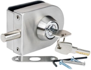 Glass Door Lock With Strike Plate No Drilling