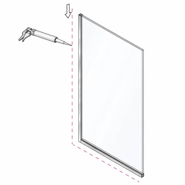 Dry Glaze Shower U-Channel with Insert - for 8mm or 10mm Glass