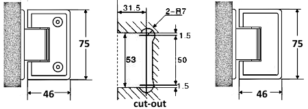 Shower Door Hinge (SH-300-T2) Dimensions
